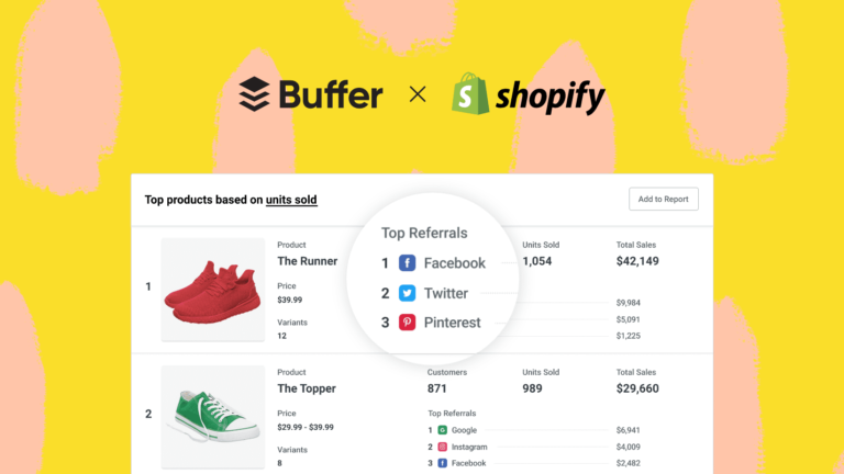 Rapports Shopify simplifiés dans votre tableau de bord Buffer