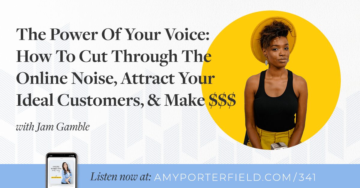 # 341: Le pouvoir de votre voix: comment réduire le bruit en ligne, attirer vos clients idéaux et faire des $$$ – Amy Porterfield