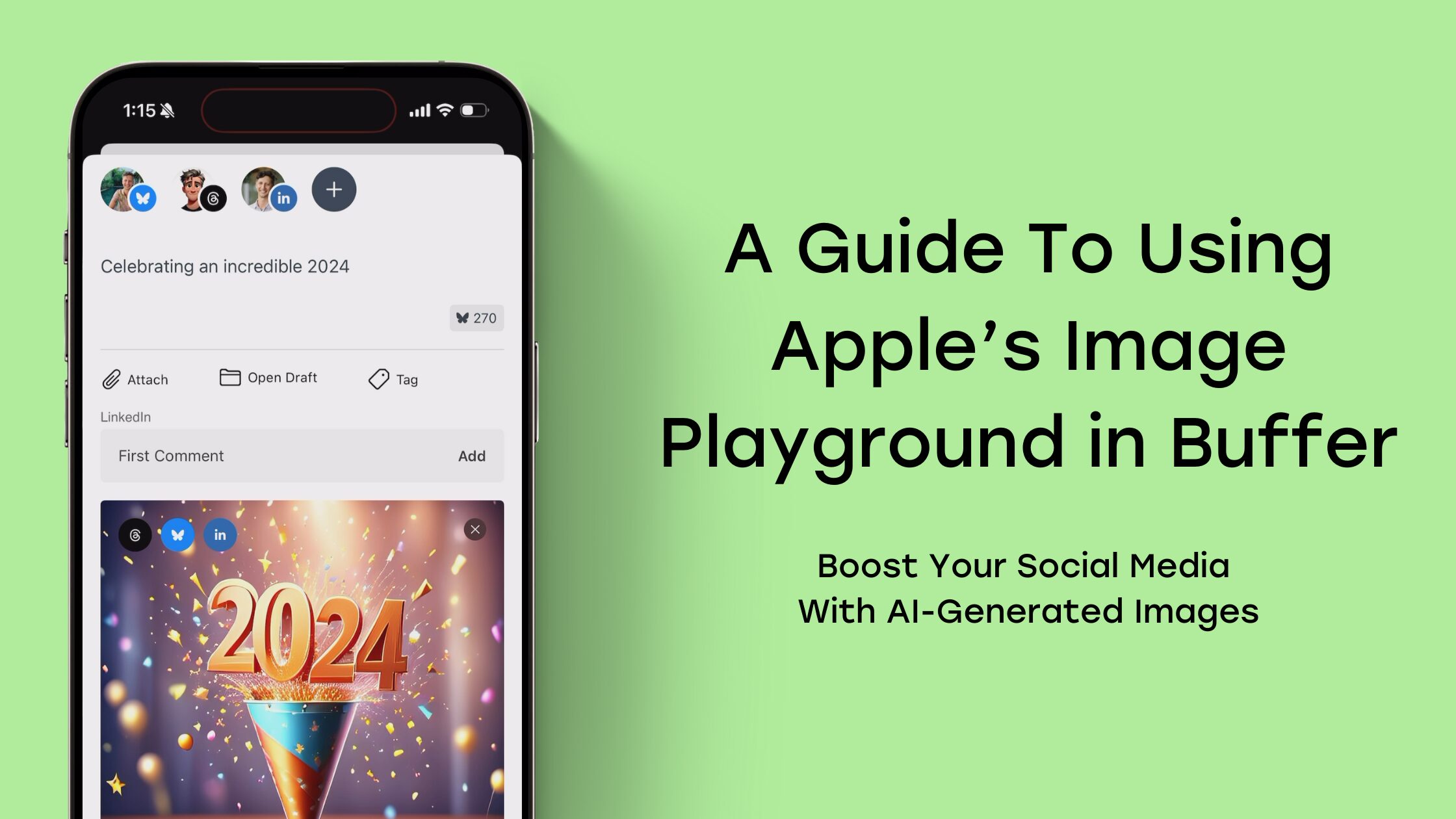 Un guide d'utilisation d'Image Playground d'Apple dans Buffer