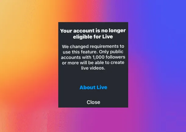 Instagram restreint le streaming en direct aux créateurs avec 1 000 abonnés ou plus