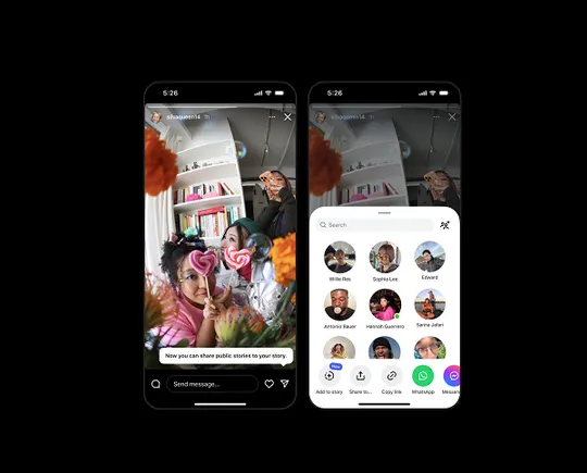 Vous pouvez désormais repartager des histoires publiques sur Instagram